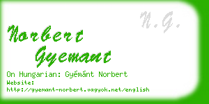 norbert gyemant business card