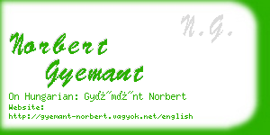 norbert gyemant business card